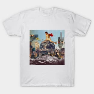 On The Pinnacle Top Of The World, Collage Surreal Art! T-Shirt